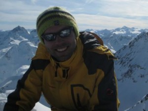 Andreas Neumann am Gipfel des Längentaler Weißerkogels in den Stubaier Alpen